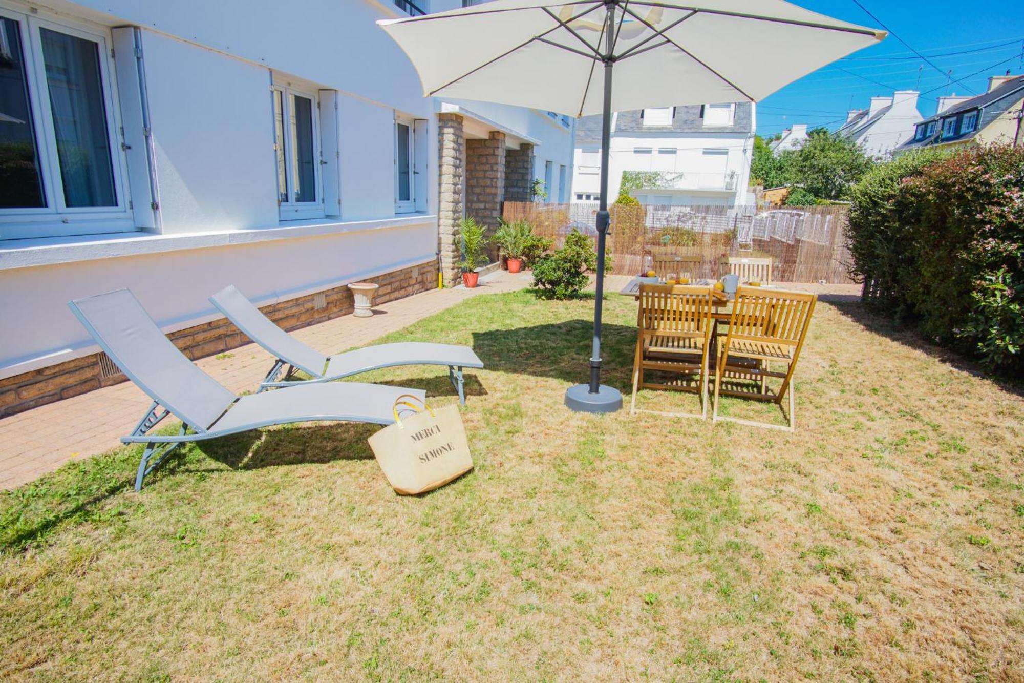 -Le Sentier- Elegant T3 Avec Jardin Proche Mer كونكارنو المظهر الخارجي الصورة